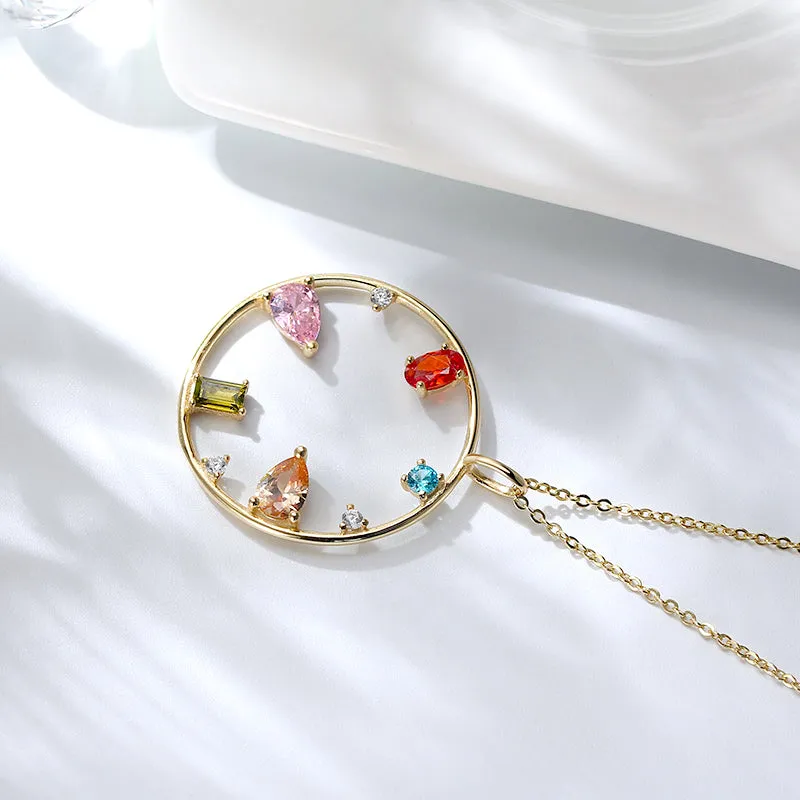 Multi-Gemstone Gold Necklace