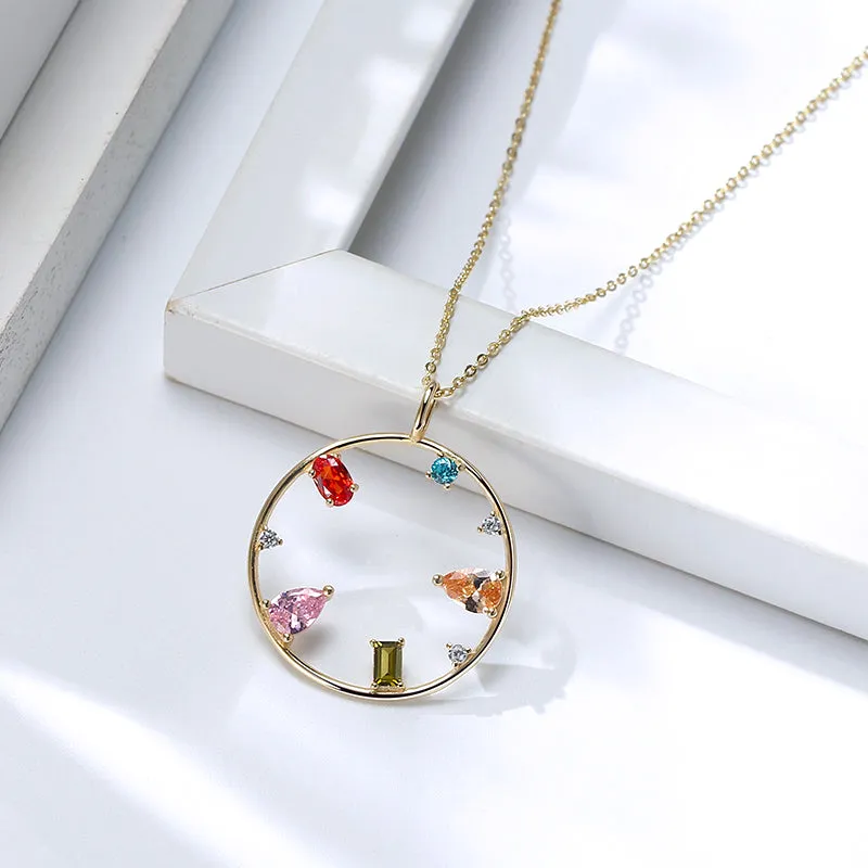 Multi-Gemstone Gold Necklace