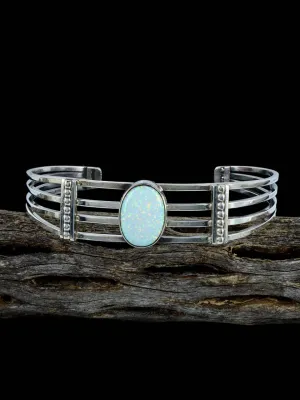 Native American Sterling Silver Opalite Bracelet