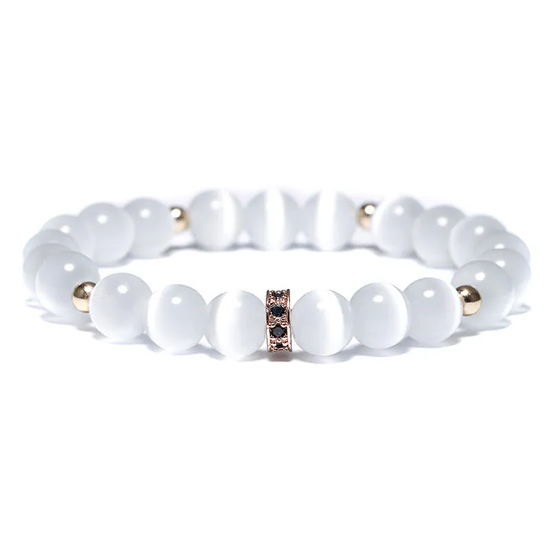 Natural Crystal White Opal Yoga Bracelet