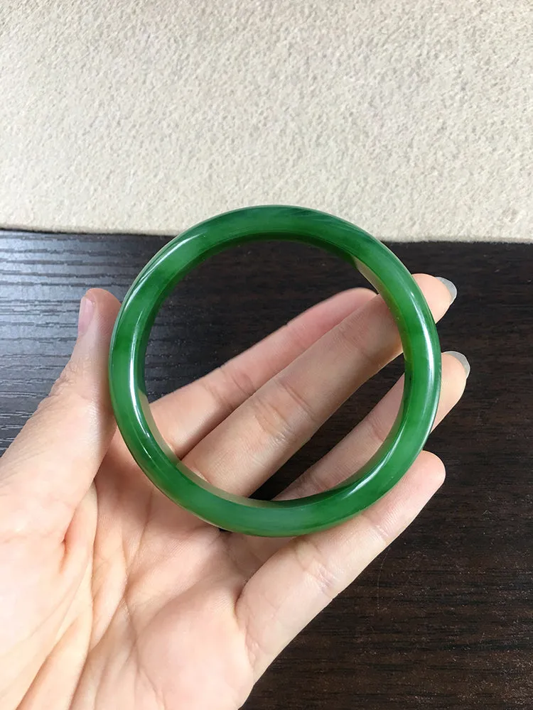 Natural Jade Bangle Nephrite Bangle Internal Diameter 56.8mm NBE042