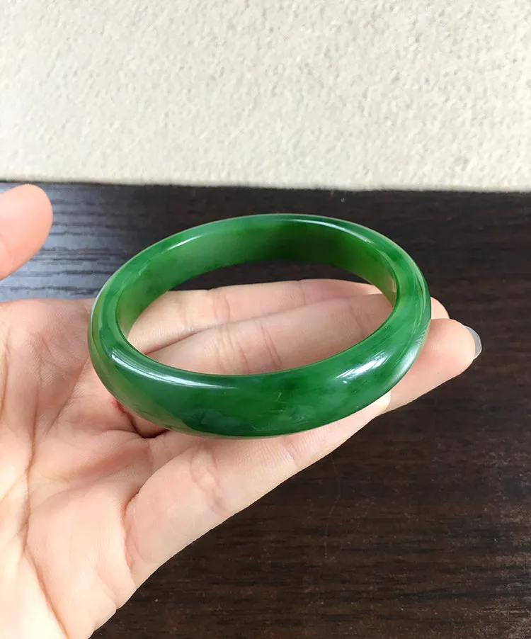 Natural Jade Bangle Nephrite Bangle Internal Diameter 56.8mm NBE042