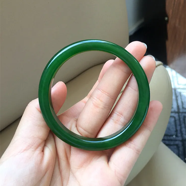 Natural Jade Bangle Nephrite Bangle Internal Diameter 57.2mm NBE006