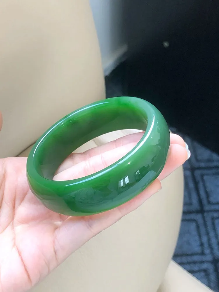 Natural Jade Bangle Nephrite Bangle Internal Diameter 59.3mm NBE001