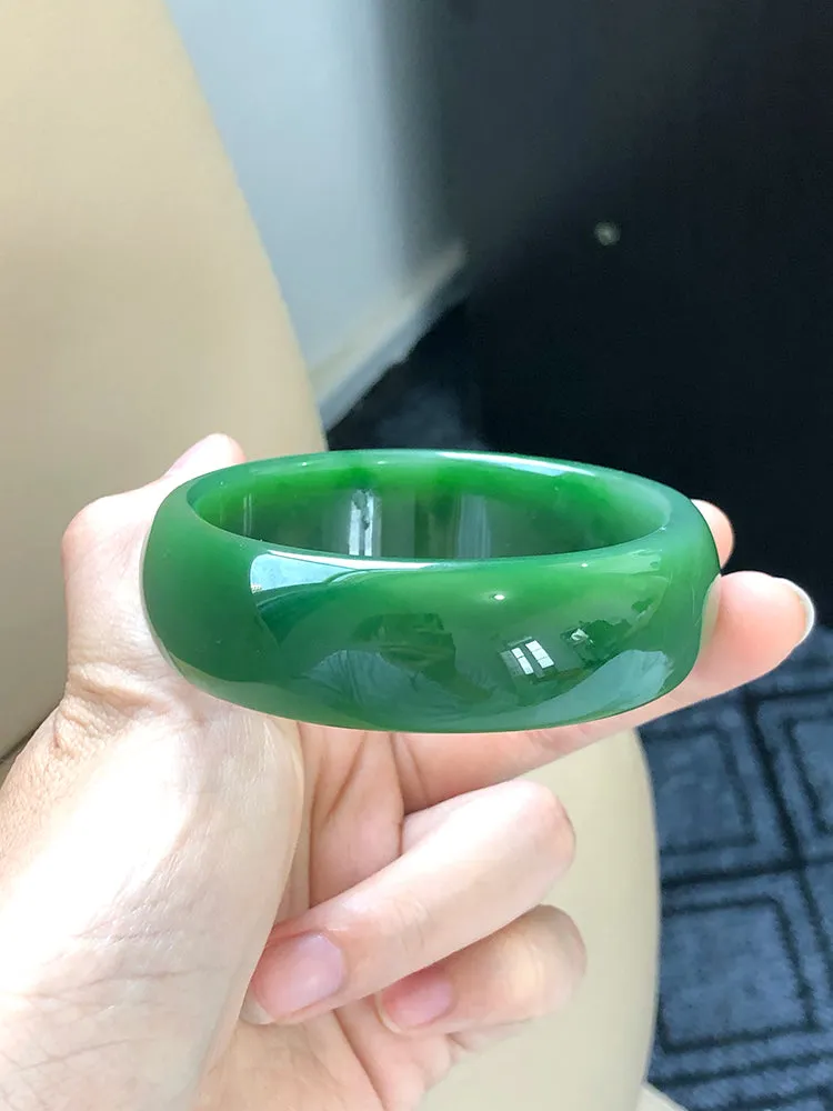 Natural Jade Bangle Nephrite Bangle Internal Diameter 59.3mm NBE001