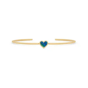 Opal Inlay Heart Cuff