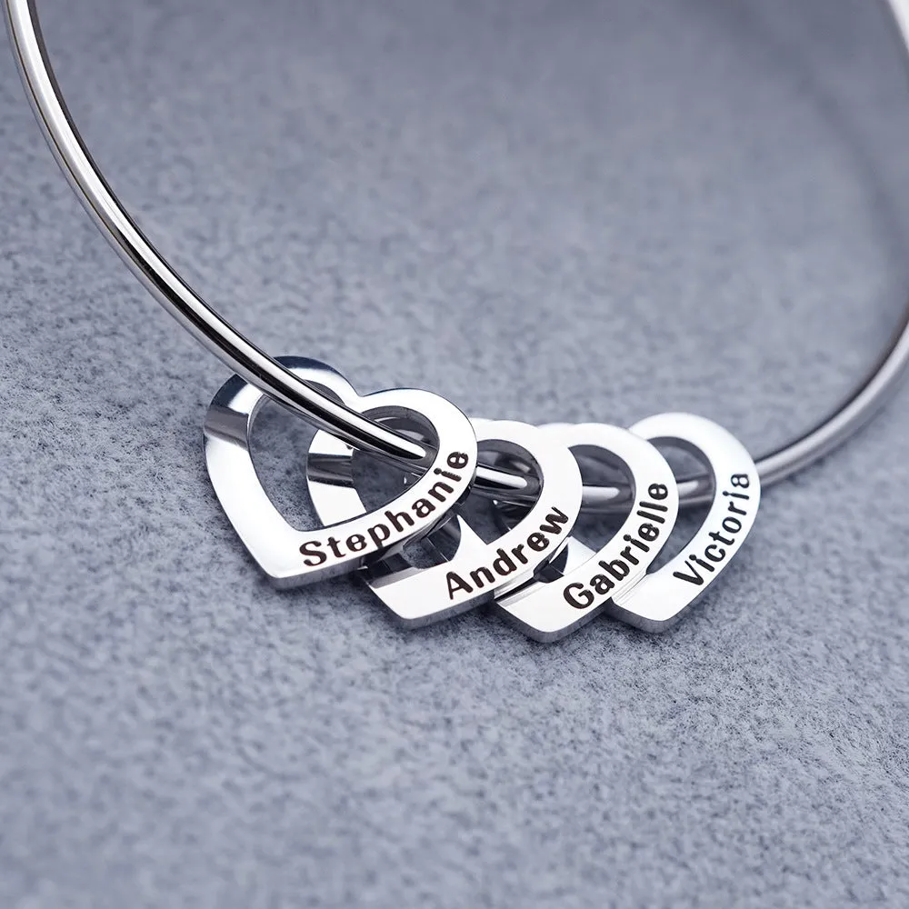 Personalized Heart Pendant Titanium Steel Bracelet