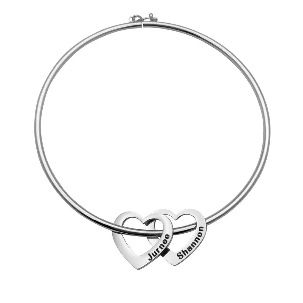 Personalized Heart Pendant Titanium Steel Bracelet