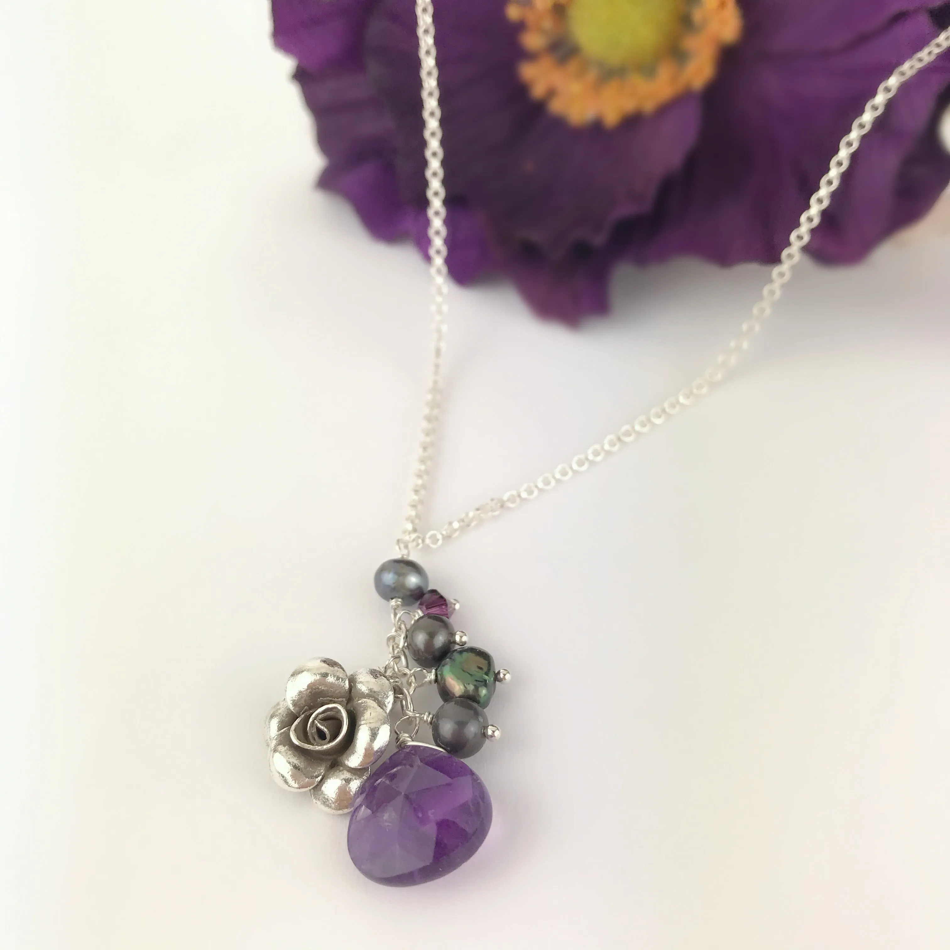 Purple Paradise Rose Pendant - VP140AM