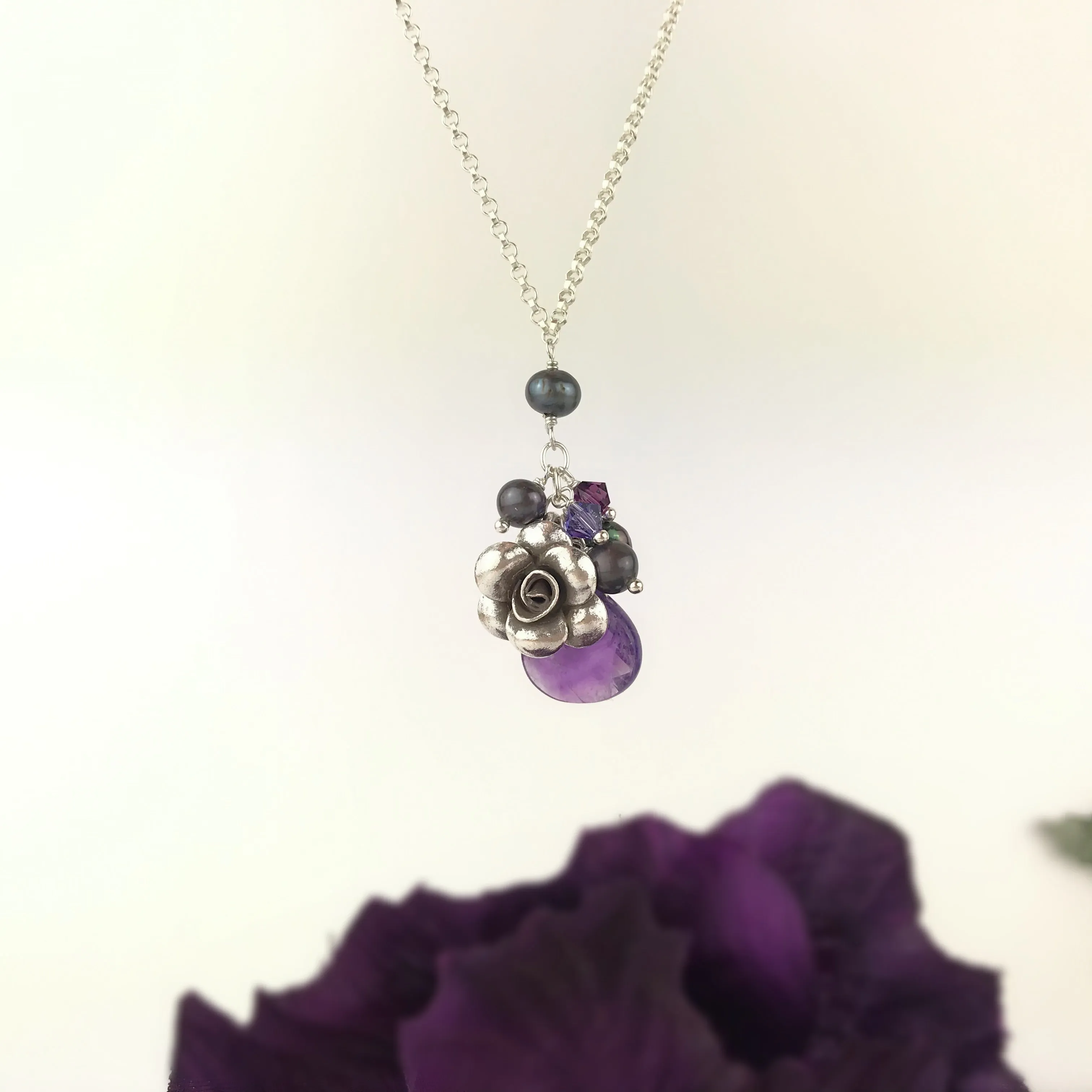 Purple Paradise Rose Pendant - VP140AM