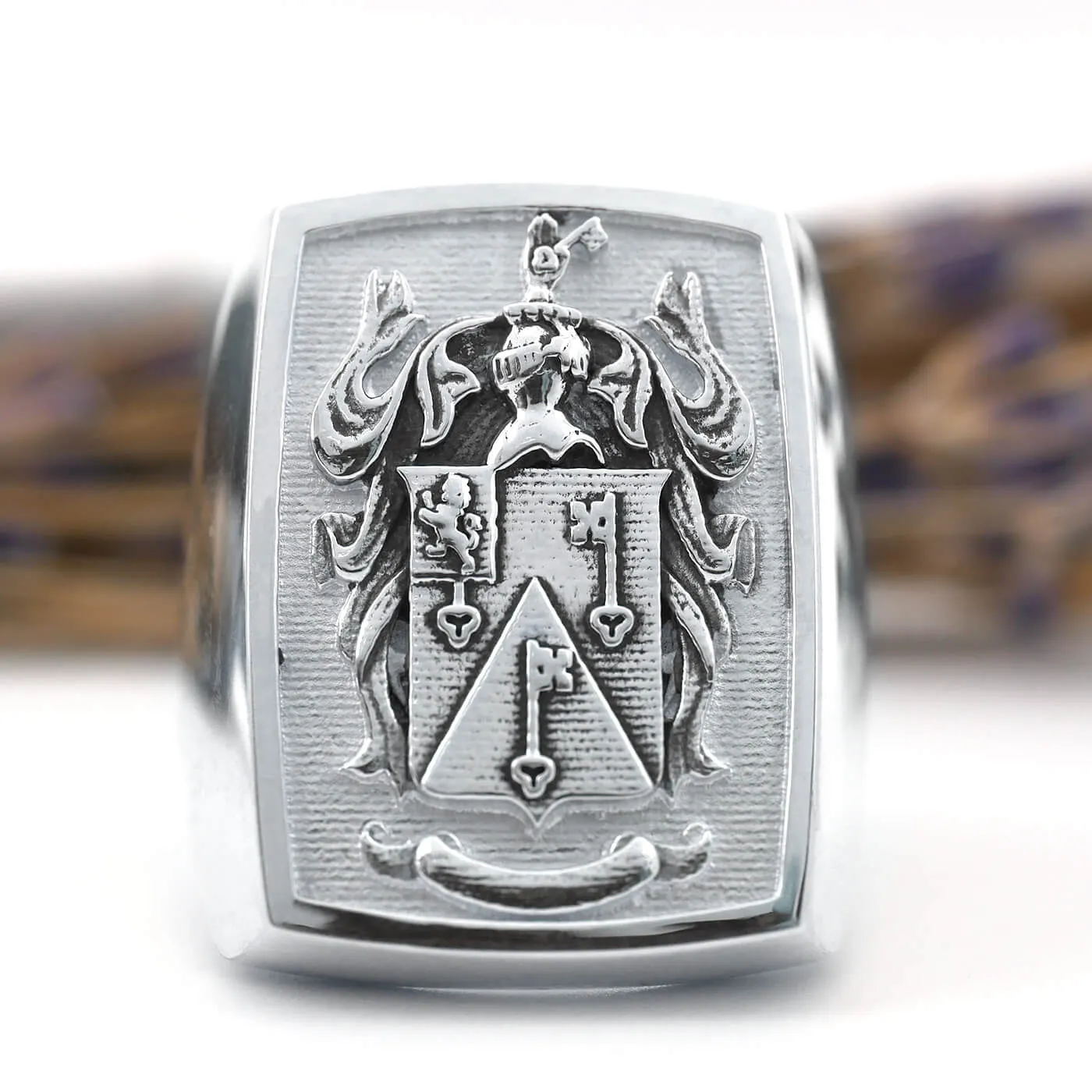 Raised Family Crest Signet Ring