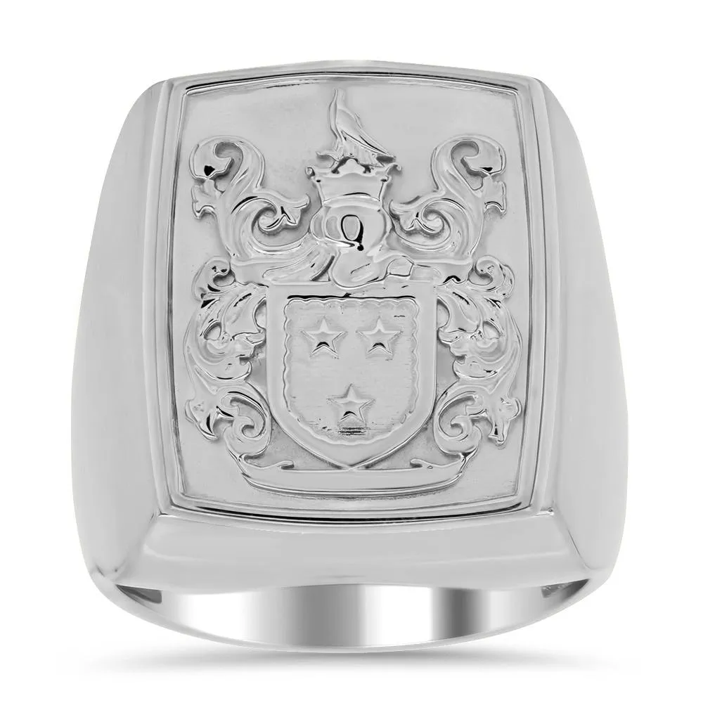 Raised Family Crest Signet Ring