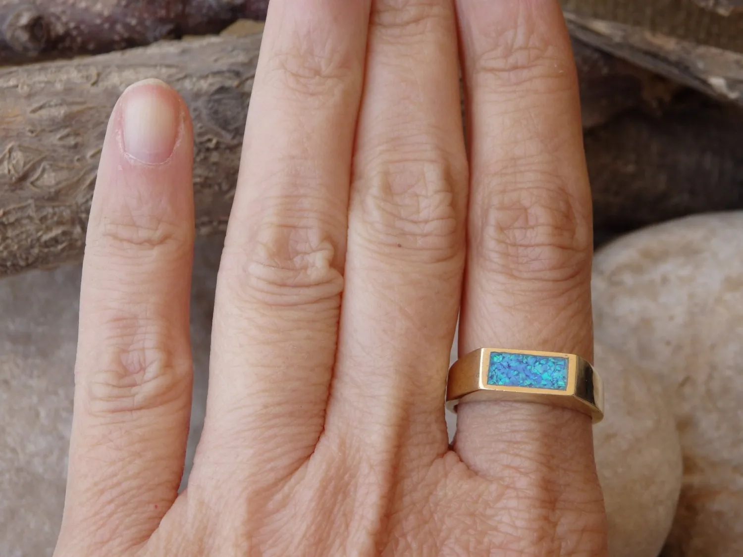 Rectangle Opal Ring