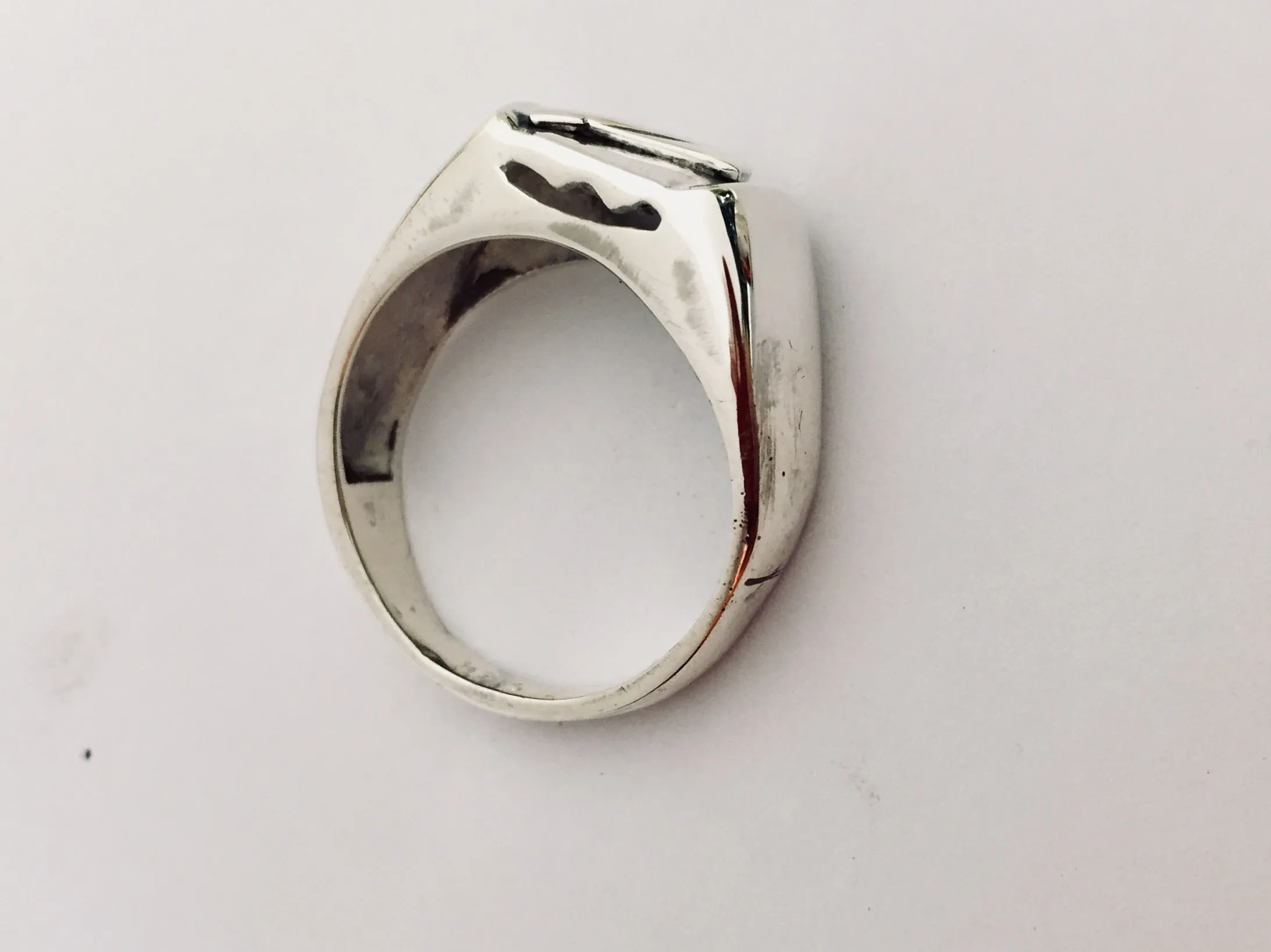 Rectangular Signet Ring with Petite Rowing Blade