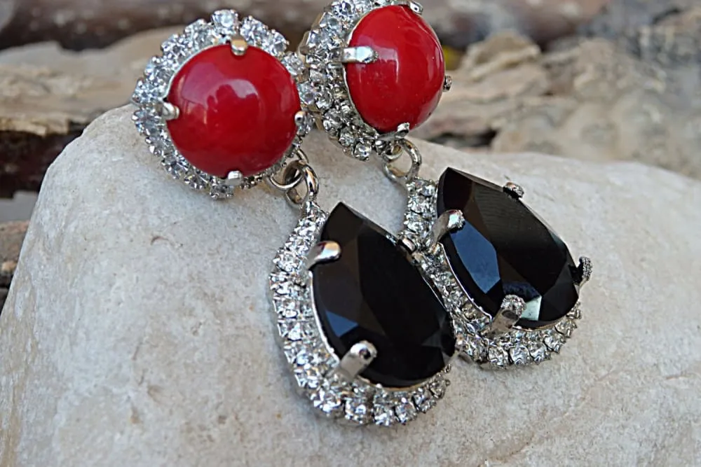 Red and Black Earrings