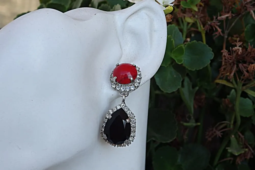 Red and Black Earrings