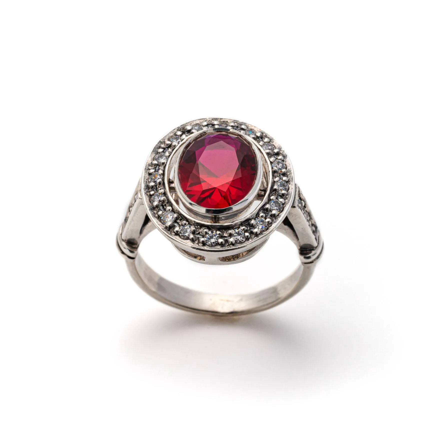 Red Ruby Ring - Victorian Engagement Ring - Antique Princess Ring