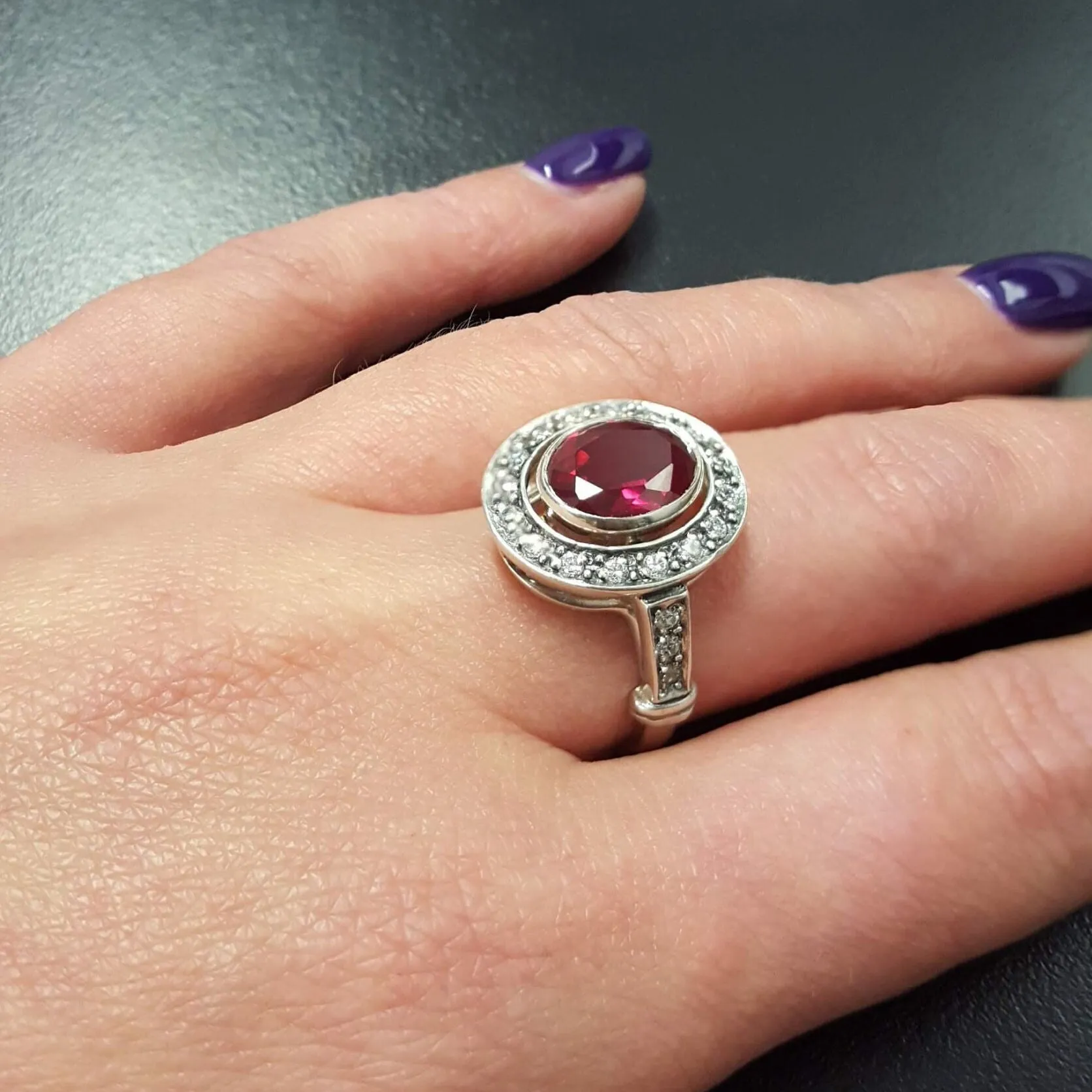 Red Ruby Ring - Victorian Engagement Ring - Antique Princess Ring