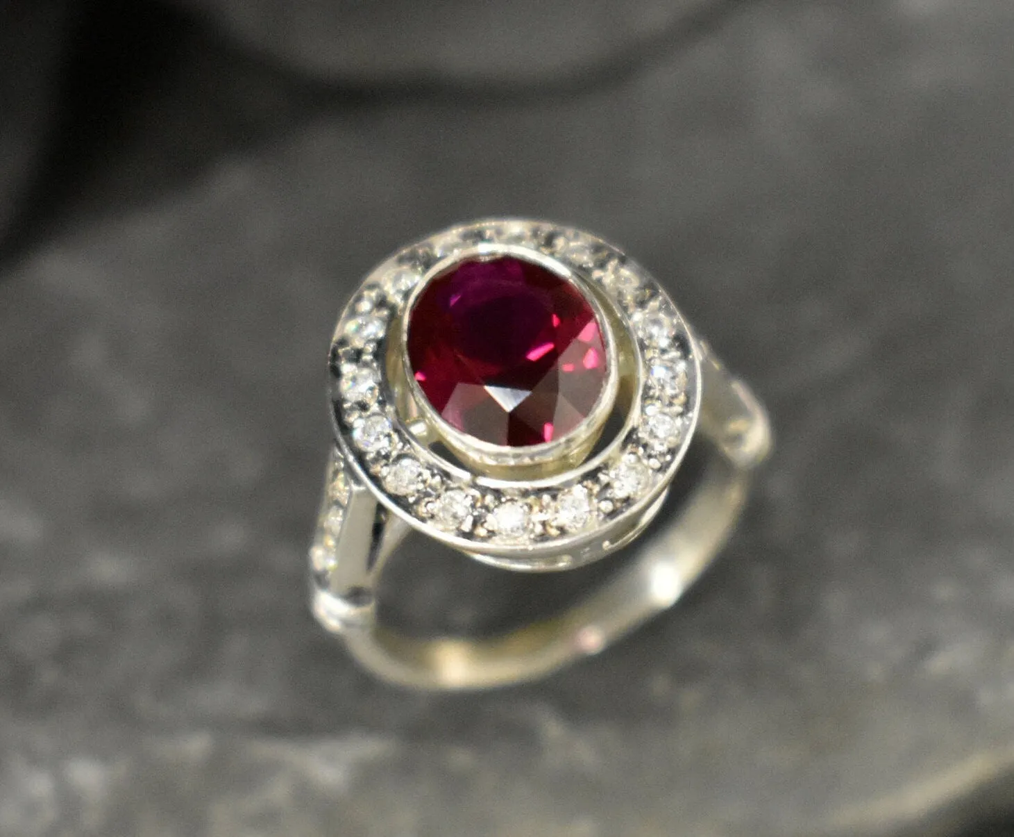 Red Ruby Ring - Victorian Engagement Ring - Antique Princess Ring