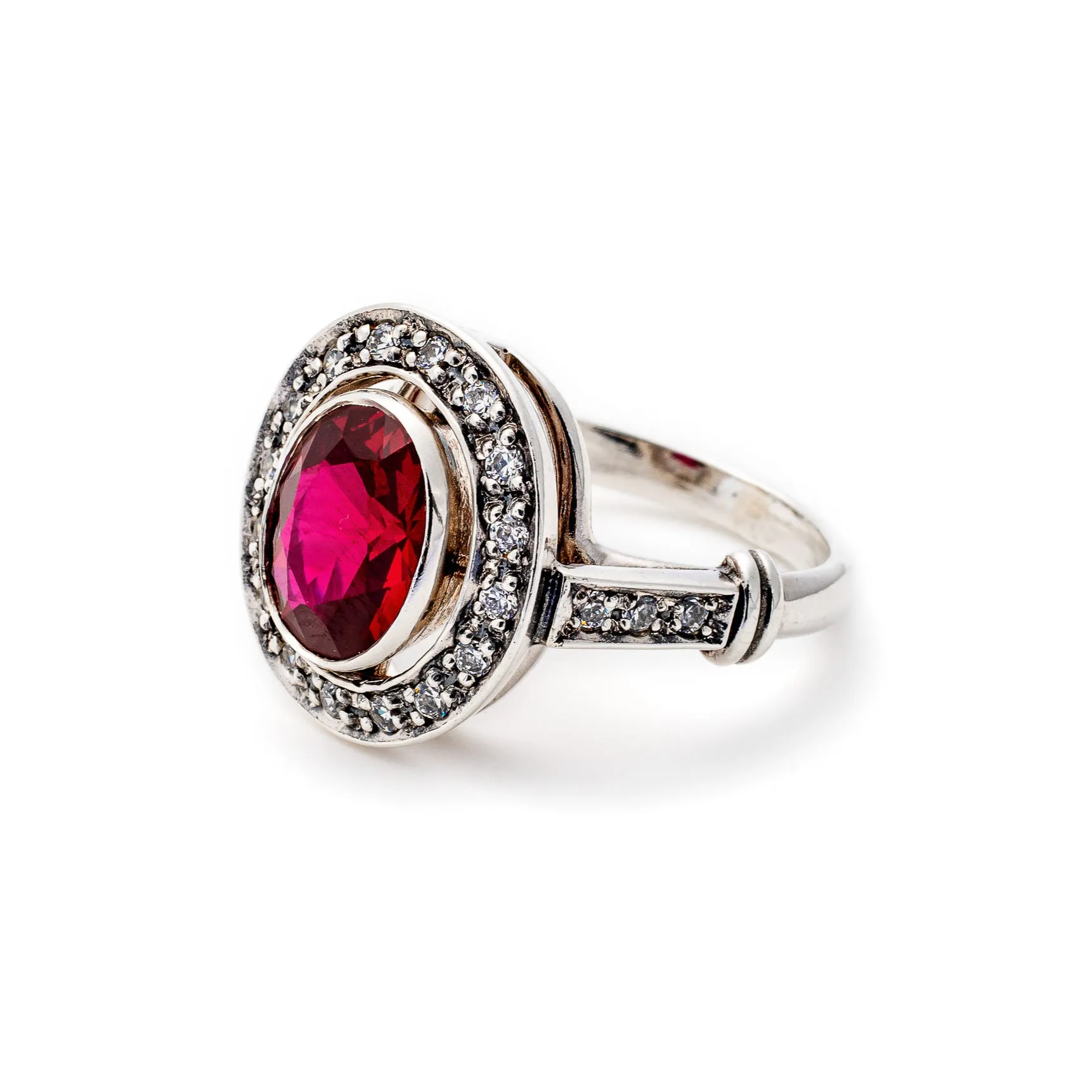 Red Ruby Ring - Victorian Engagement Ring - Antique Princess Ring