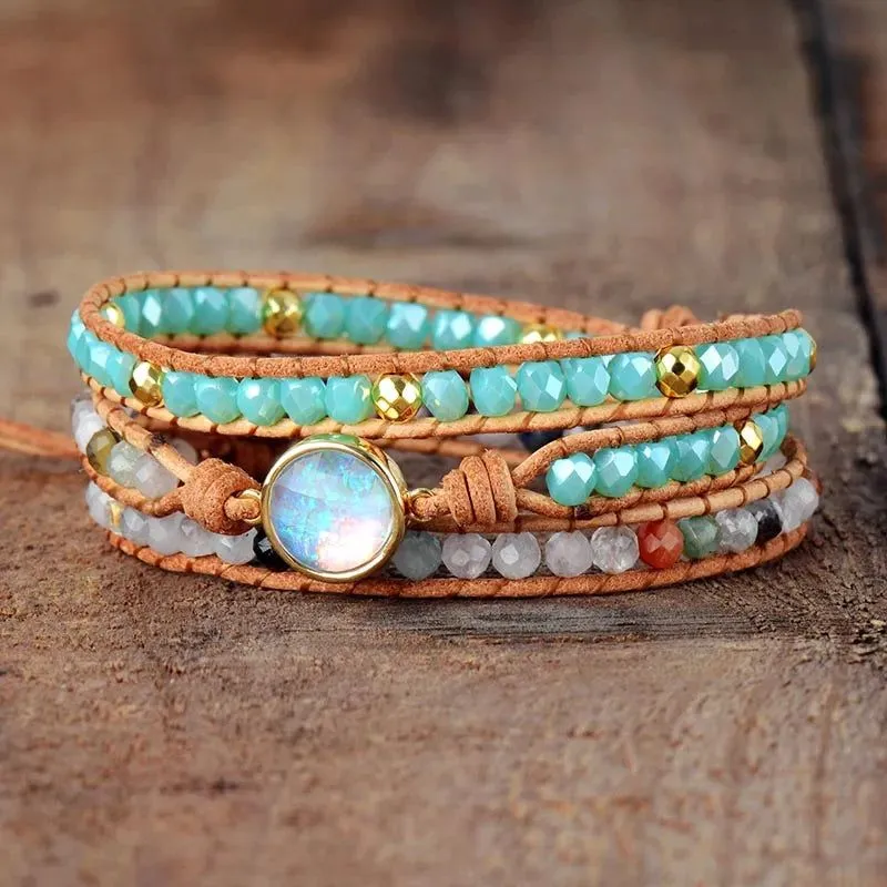 Round Opal Blue Brilliance Bracelet