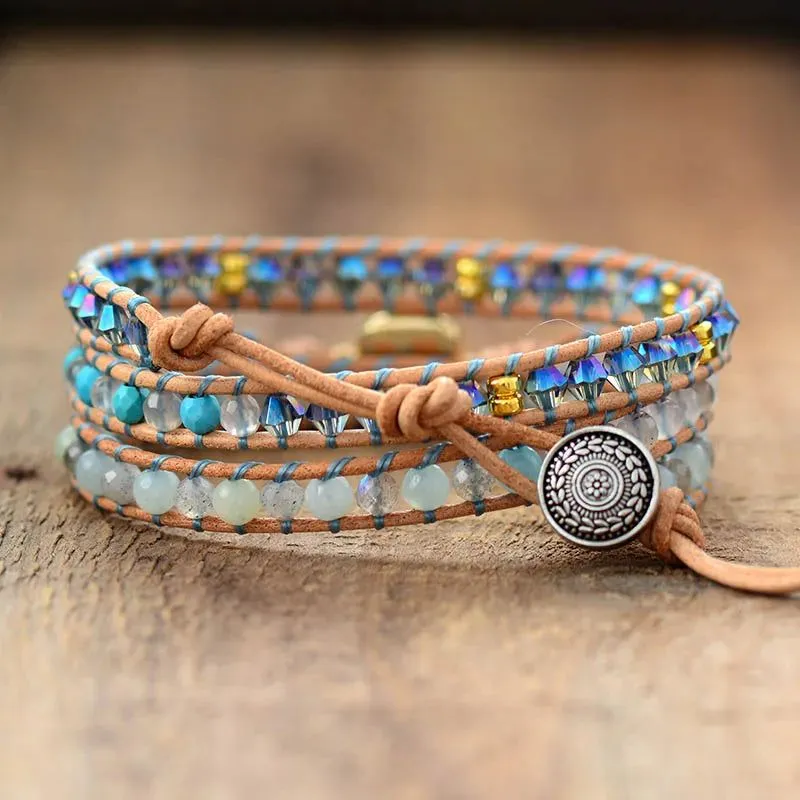 Round Opal Blue Brilliance Bracelet