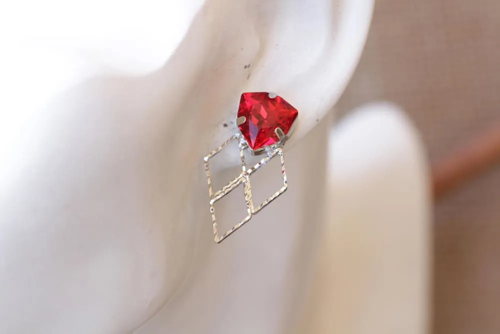 RUBY BRIDAL EARRINGS