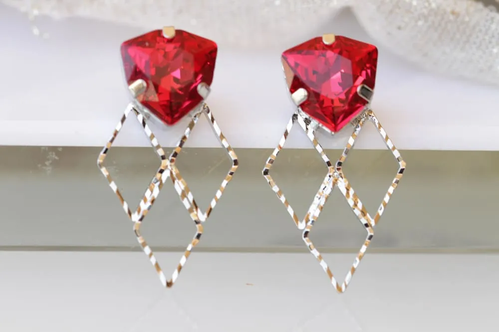 RUBY BRIDAL EARRINGS