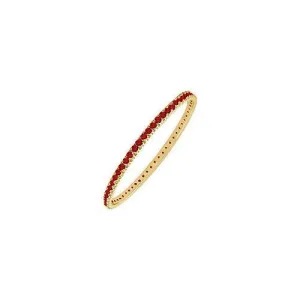 Ruby Eternity Bangle : 14K Yellow Gold - 5.00 CT TGW