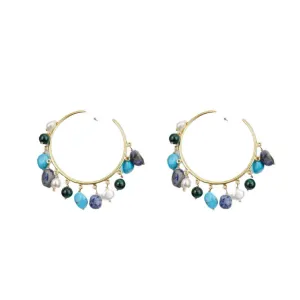 Sea Dream Hoop Earrings Gold Plated