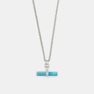 Silver Turquoise T-Bar Necklace