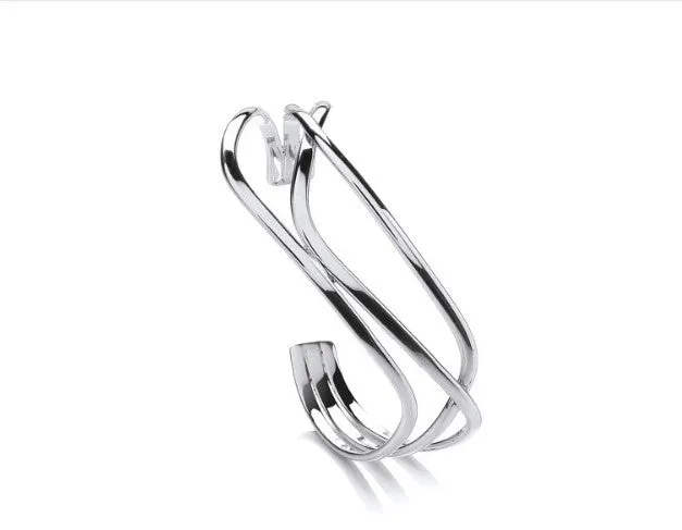 Silver Twister Cuff Bangle