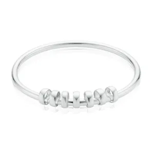 Sterling Silver 48mm 7 Rings Bangle