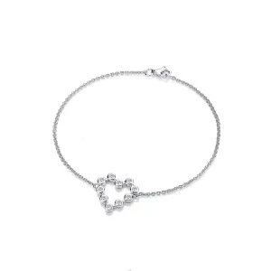 Sterling Silver Heart CZ Bracelet