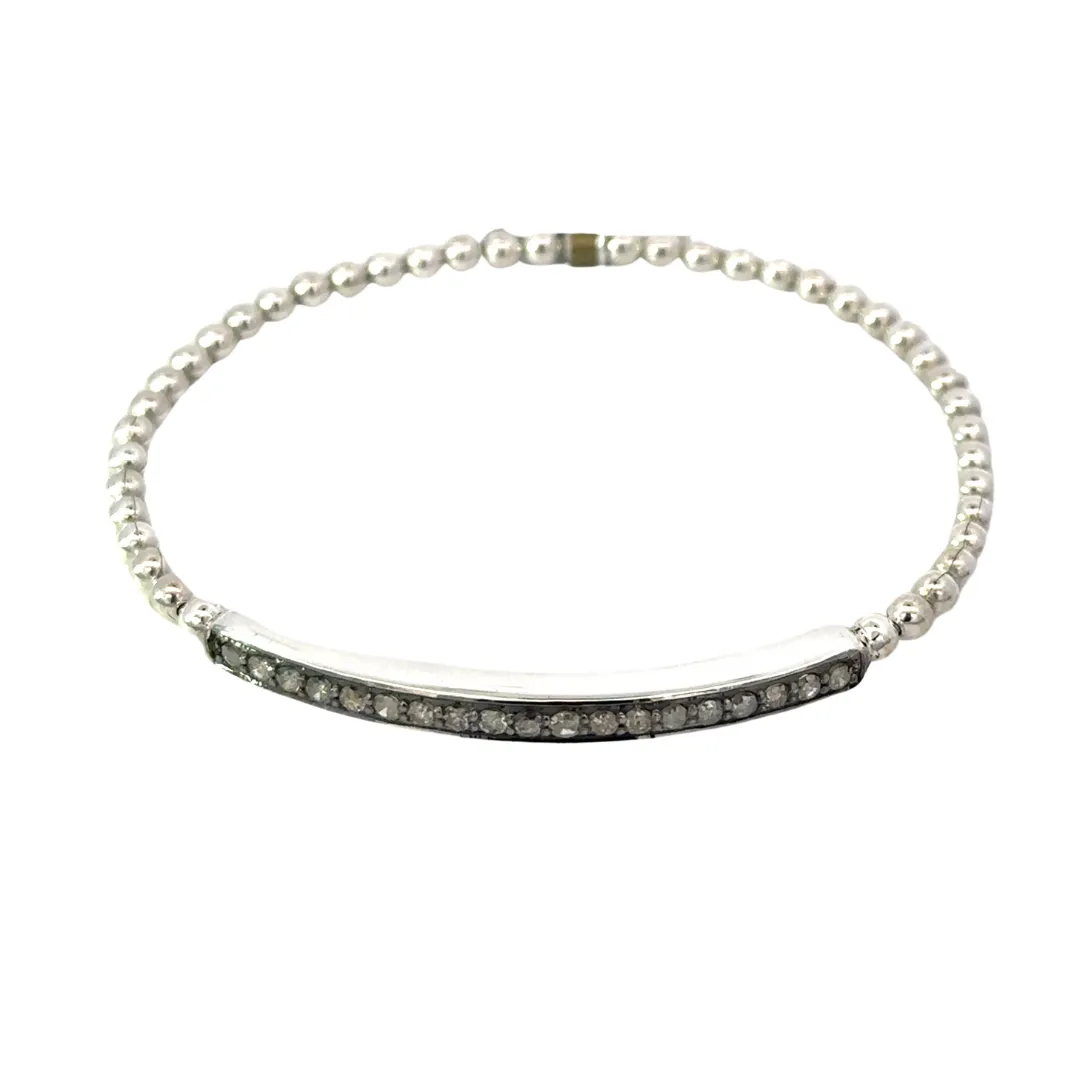 Stirata Sterling Silver Bracelet Diamond Bar