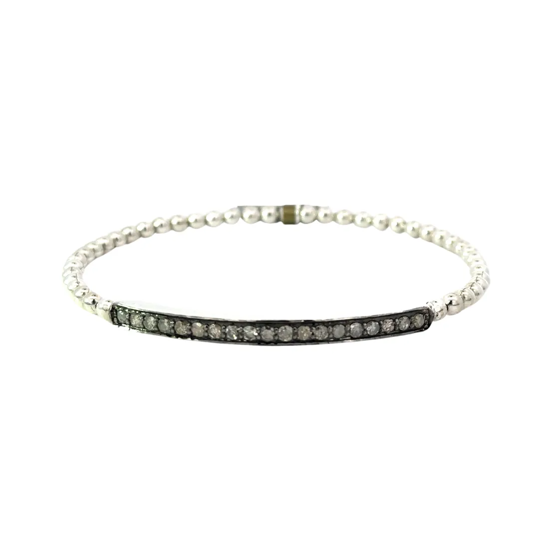 Stirata Sterling Silver Bracelet Diamond Bar