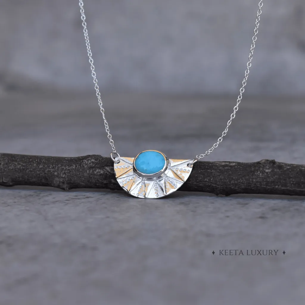 Sunrise Flower - Turquoise Necklace