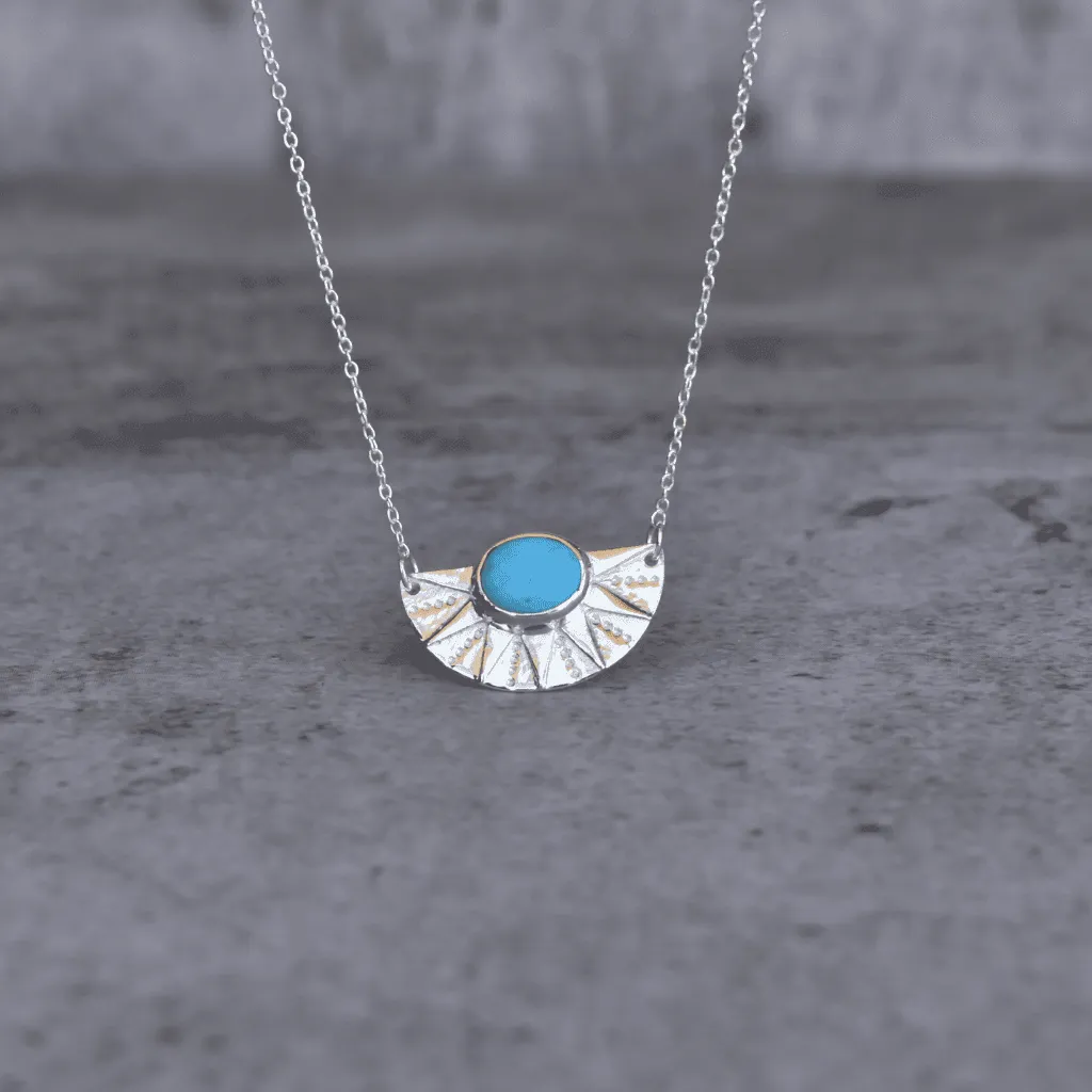 Sunrise Flower - Turquoise Necklace