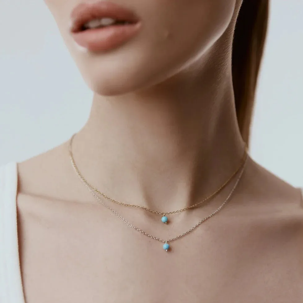 Superfine Mini Turquoise Necklace | Silver