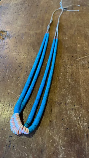 Turquoise and Shell Heishi- 2 strand