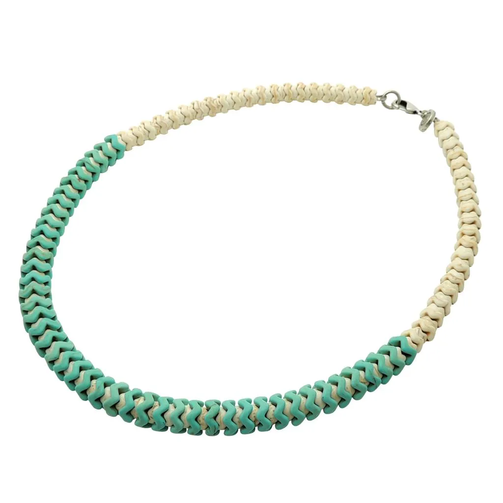 Turquoise Howlite Gemstone Wave Necklace