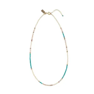 Utulivu Turquoise Beaded Necklace - PEARL/TAUPE/ROSE GOLD/TURQUOISE/TRANSLUSCENT PINK/HONEY