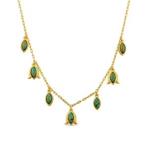 Verona Tulip Necklace - Turquoise