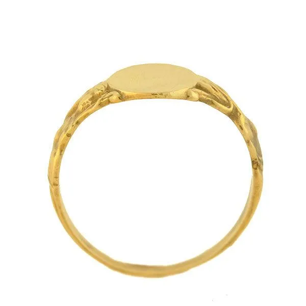 Victorian 14kt Yellow Gold Mermaid Signet Ring