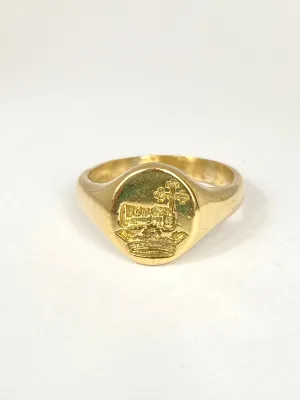 Vintage, 18ct Gold, Signet Seal Ring. Hallmarked Birmingham, 2003  (7.22g)