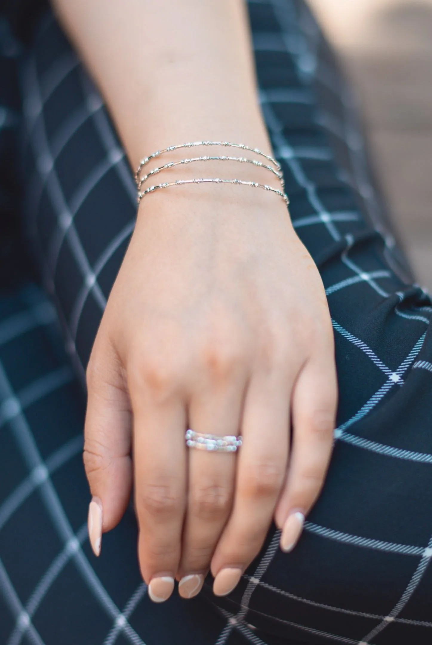 White Gold Spiral Bangle