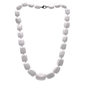 Women's Chunky White Agate Gemstone Beaded Necklace