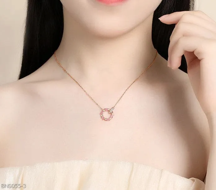 Zircon Wheat Ear Ring Pendant necklace